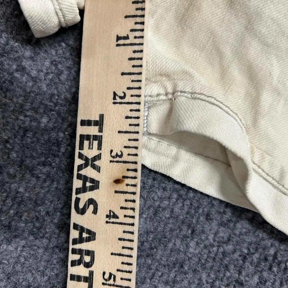 Levi's Shorty Short Womens Size 5 Off-White Low Rise Casual Summer Denim Stained